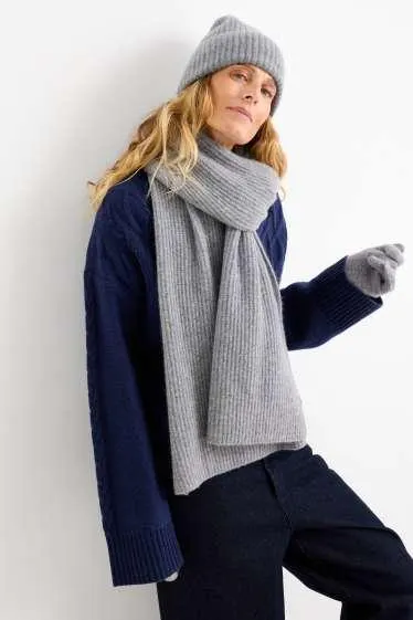 Cashmere beanie - ribbed