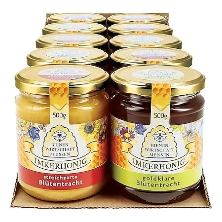 Bienenwirtschaft Meissen Imkerhonig 500 g, verschiedene Sorten, 10er Pack