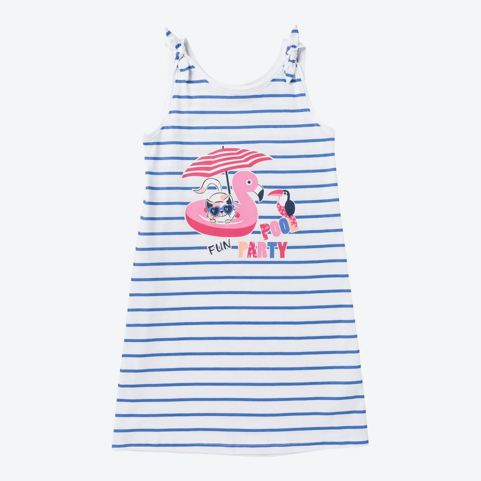 Kinder-Mädchen-Kleid mit Streifenmuster