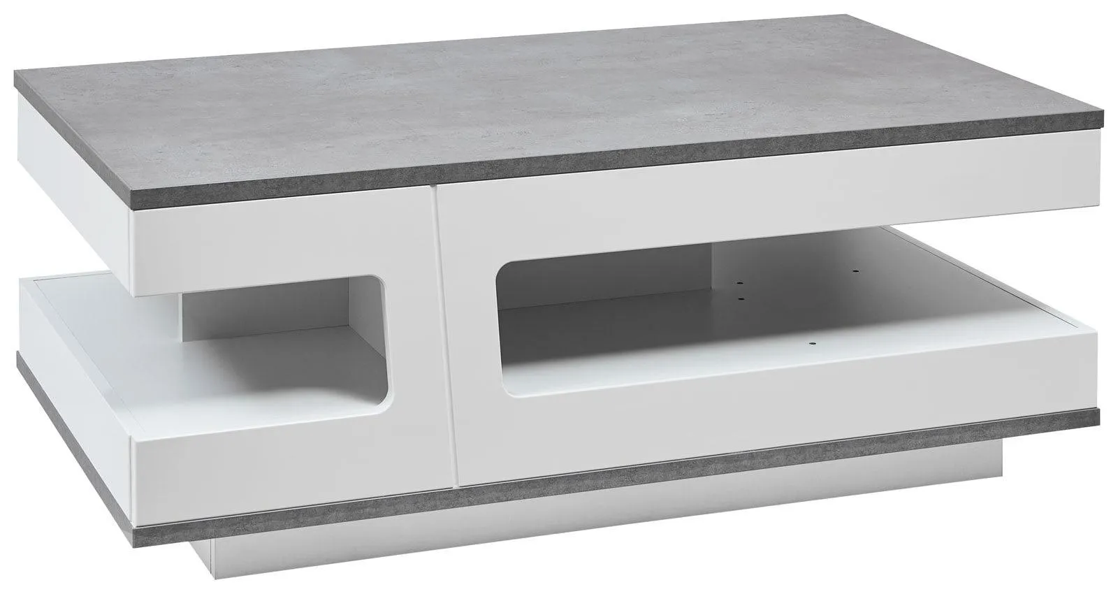 Couchtisch MARIE 115 x 45 x 65 cm Holznachbildung weiß Hochglanz