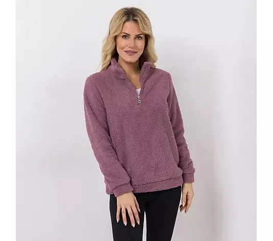 COZEE HOME Loungwear Troyer uni MF Fluffy Bouclé lässige Passform