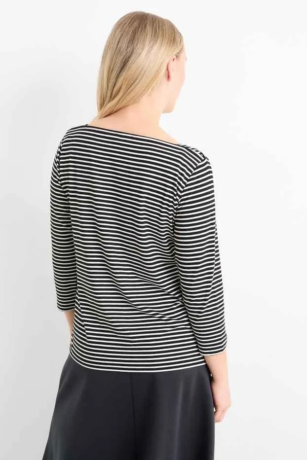 Basic long sleeve top - striped