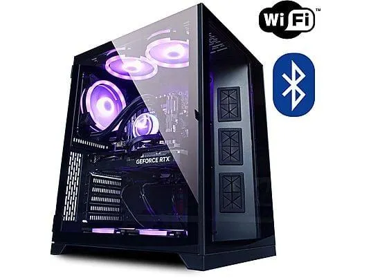 OCTANE SYSTEMS VENOM Black Wasserkühlung, ARGB, WLAN + Bluetooth, Gaming PC, 64 GB RAM, 1 TB SSD, NVIDIA Radeon™ RX 590, Windows 11 Pro (64 Bit)