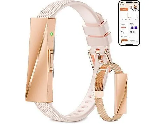 SYTIFRO DS01 Smartwatch silicone/metall, 220, Roségold/Silber