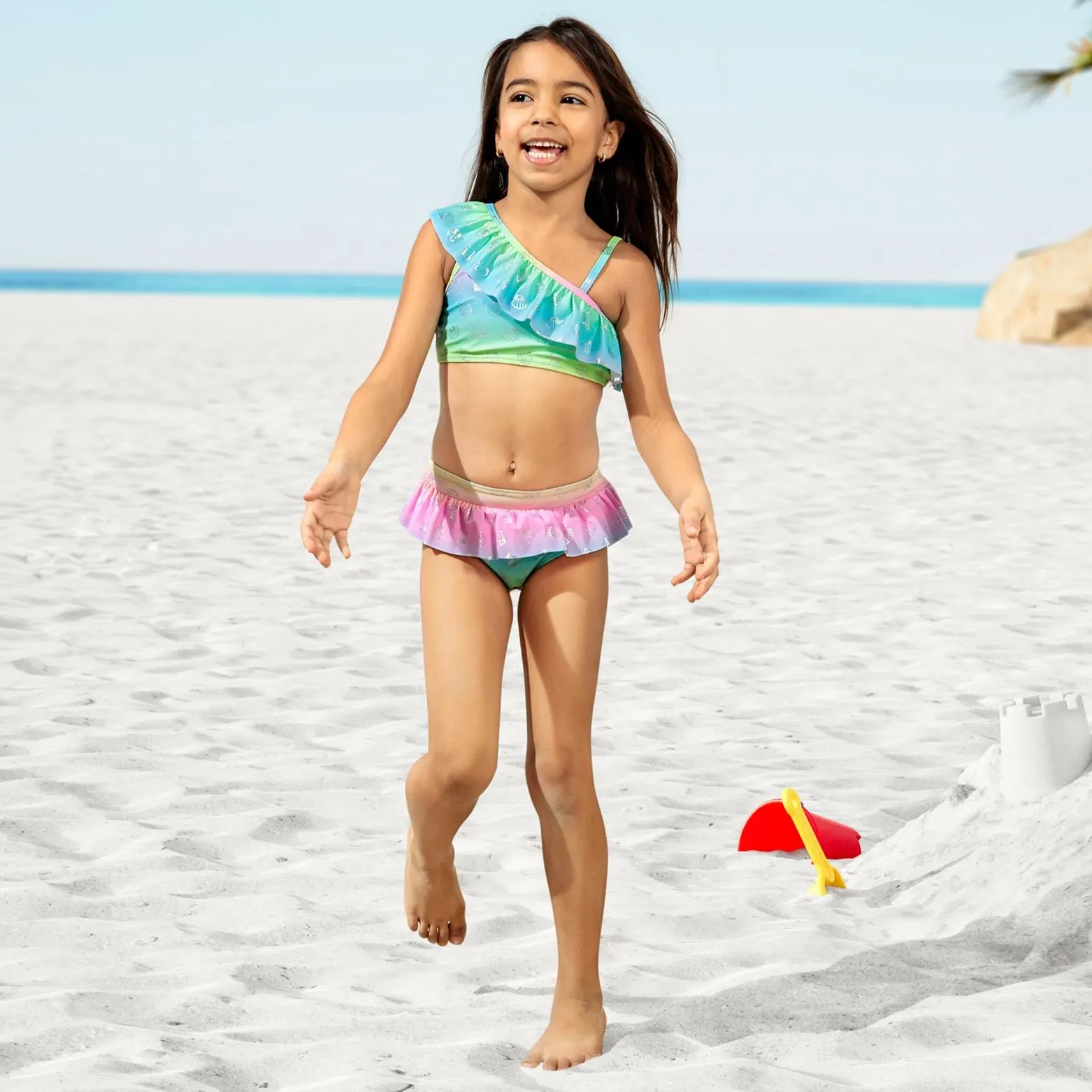 Mädchen-Bikini-Set mit Volants, 2-teilig