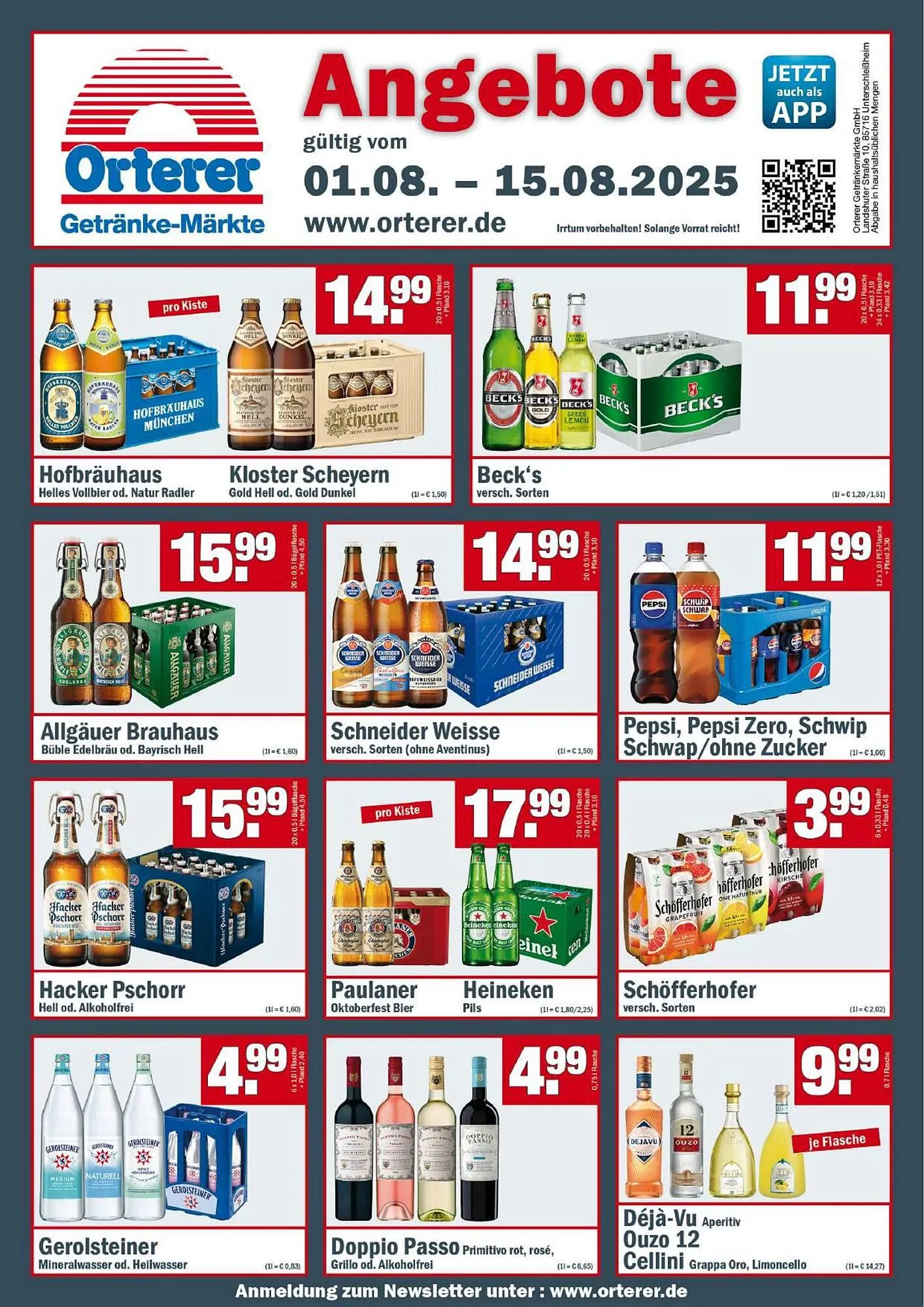 Sobi Getränkemarkt Prospekt von 1. August bis 15. August 2025 - Prospekt seite 1