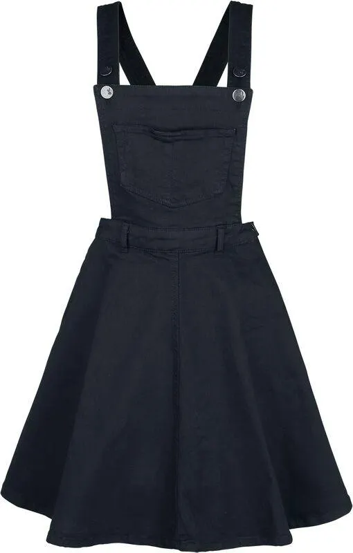 "Dakota Pinafore" Vestidos de longitud media Negro de Hell Bunny