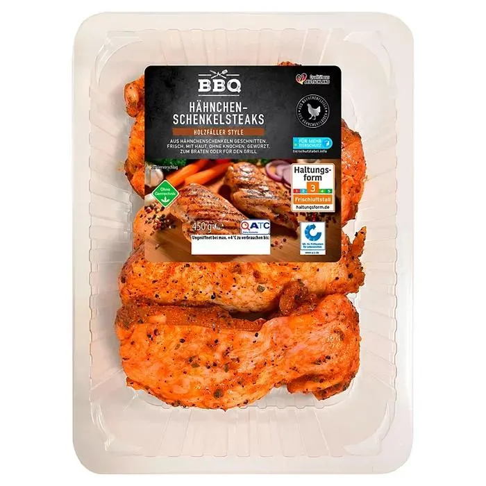 BBQ Hähnchen-Schenkelsteaks 450 g, Holzfäller Style