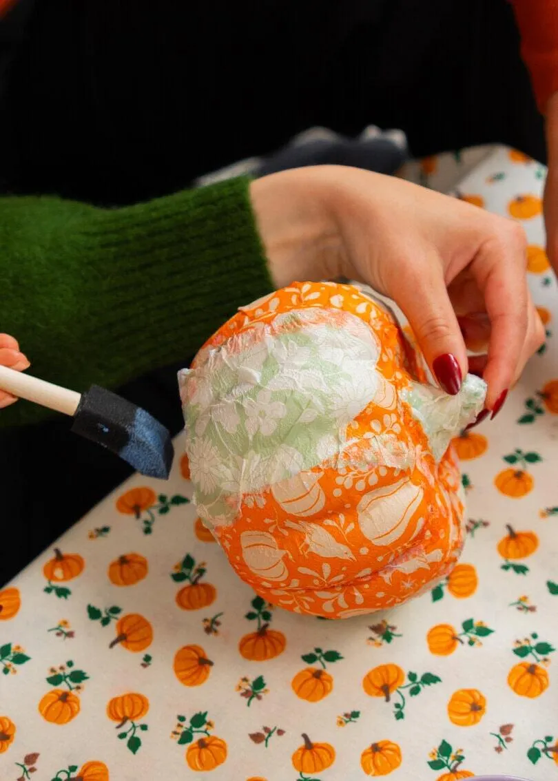 DIY decoupage pumpkin