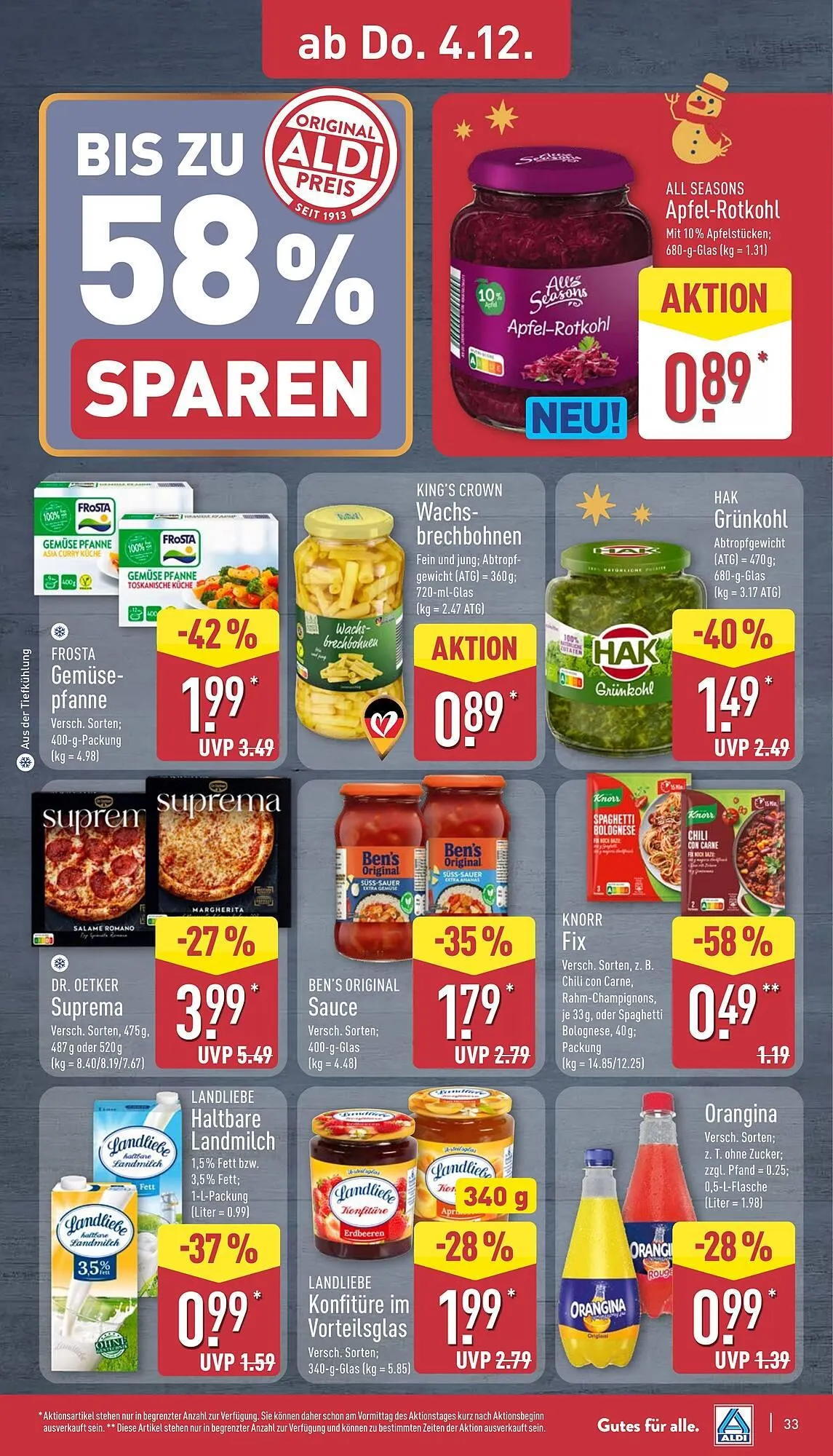 Aldi Nord Prospekt von 1. Dezember bis 6. Dezember 2025 - Prospekt seite 33