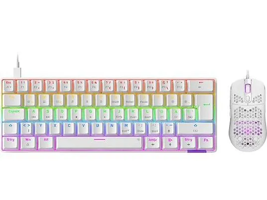 ISY IGB-1000, Tastatur & Maus Set, Rubberdome, Sonstiges, Kabelgebunden, Weiß