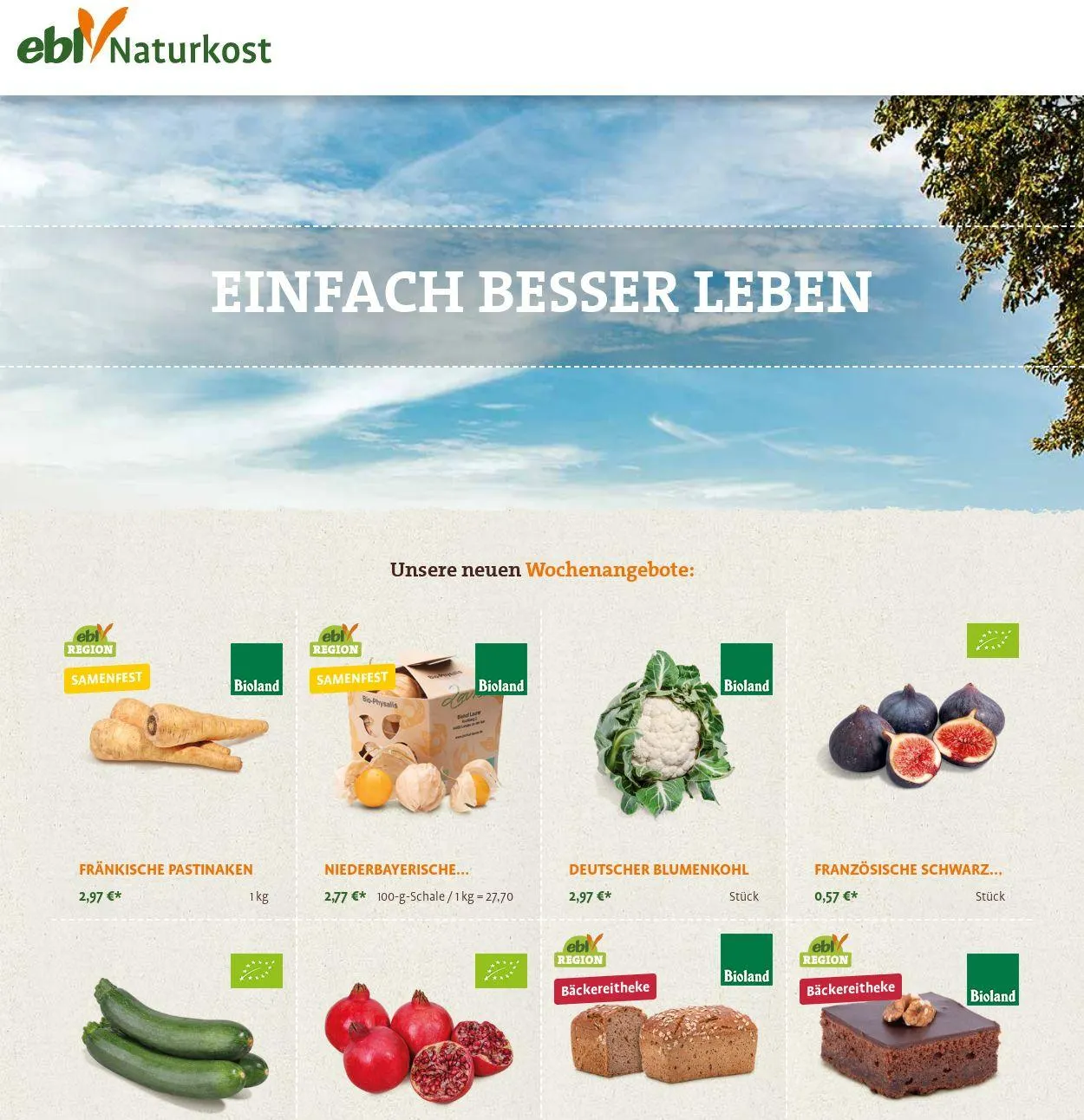 ebl Naturkos von 29. September bis 8. Oktober 2025 - Prospekt seite 1