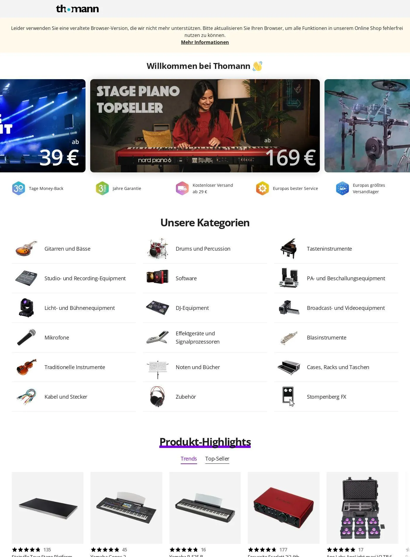 Thomann Aktueller Prospekt von 29. September bis 8. Oktober 2025 - Prospekt seite 1