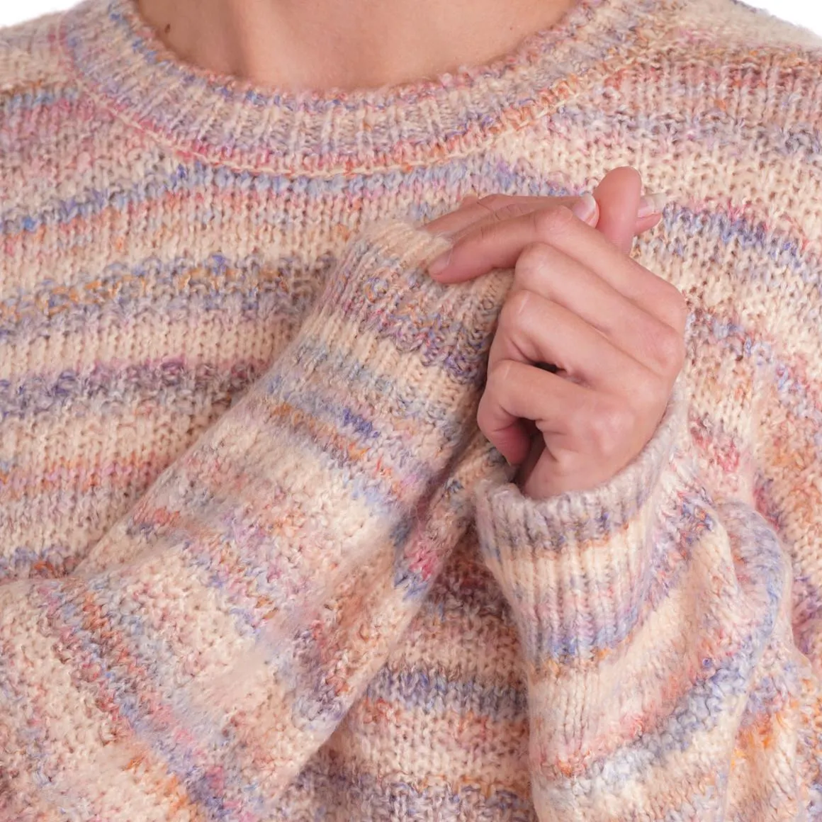 Damen Strickpullover in Multicolor-Optik