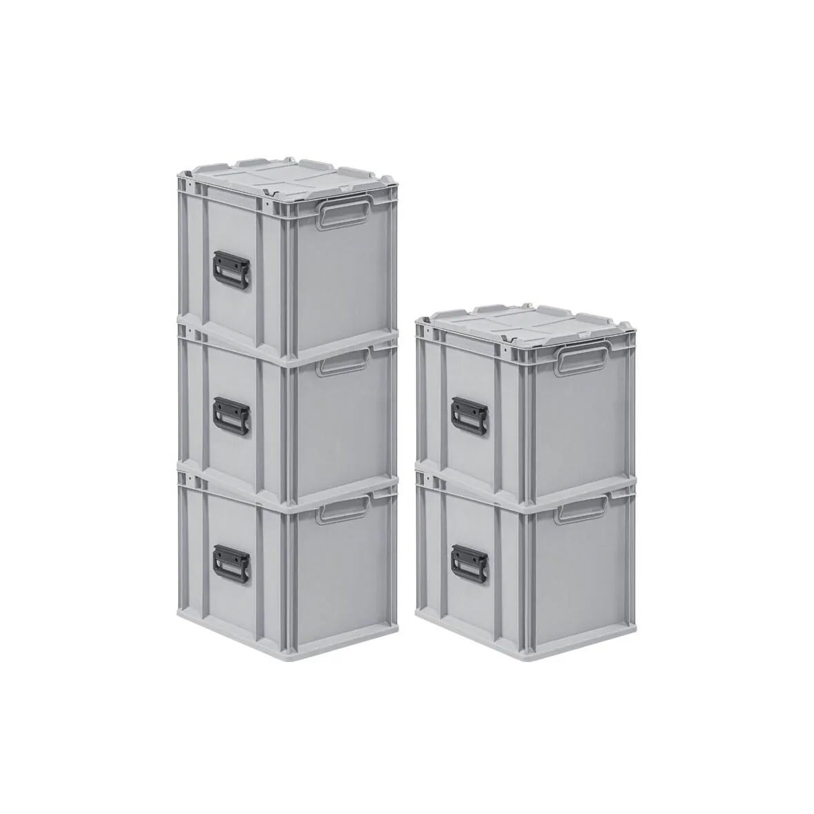 PROREGAL 5x Eurobox NextGen Portable | HxBxT 33,5x30x40cm | 30 Liter | Eurobehälter, Transportbox, Transportbehälter, Stapelbehälter