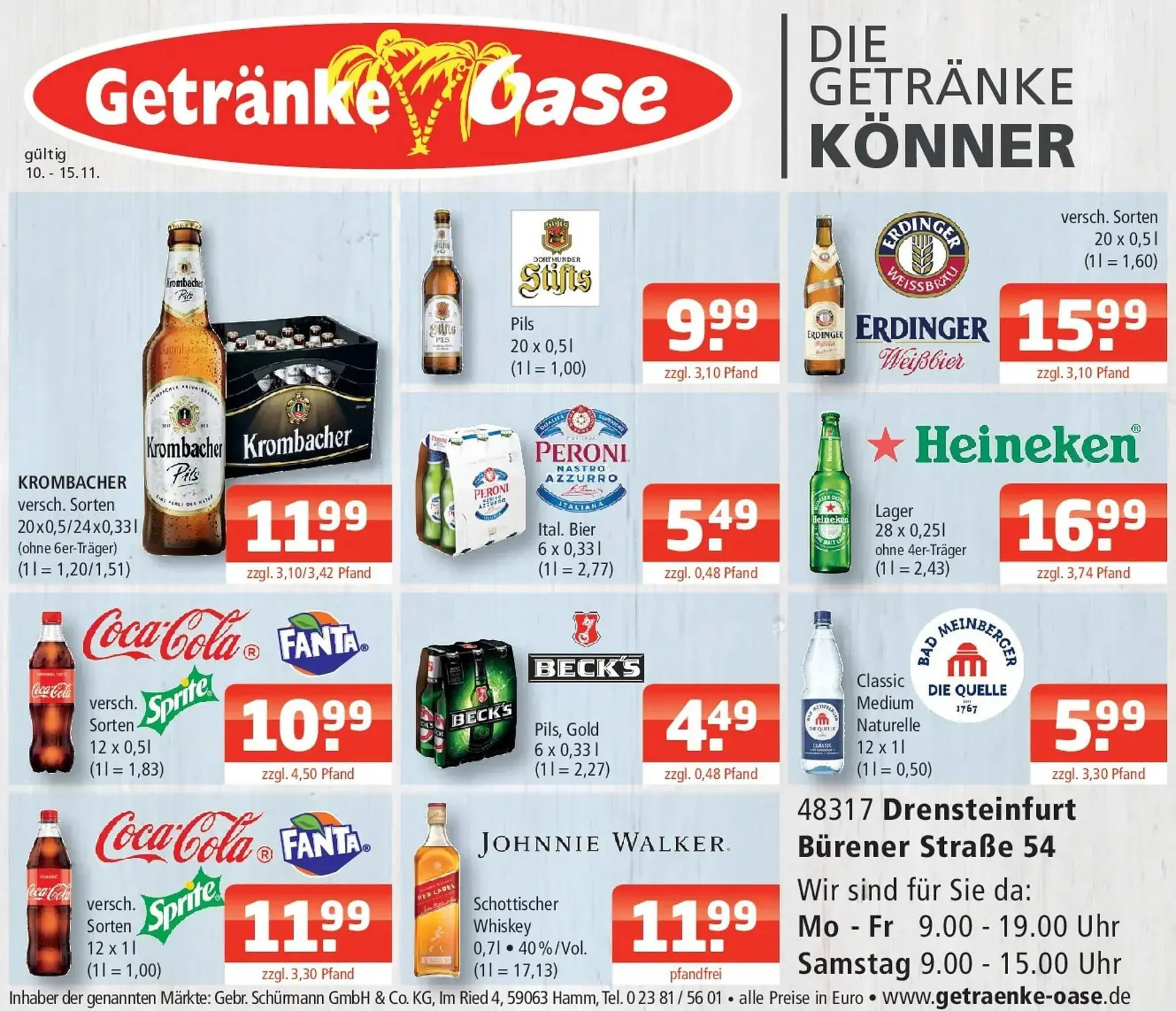 Getränke Oase Prospekt von 9. November bis 15. November 2025 - Prospekt seite 1