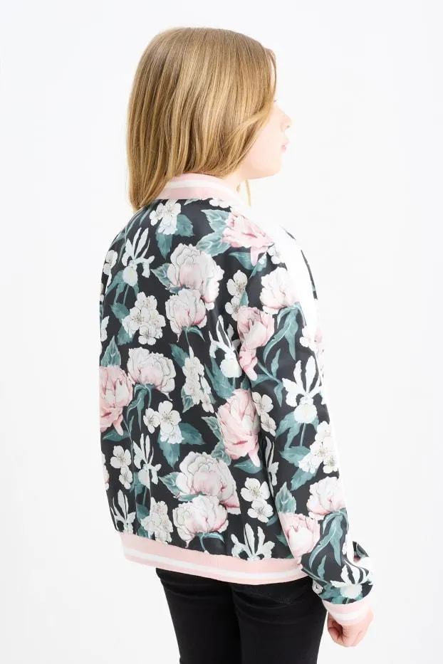 Bomber jacket - lined - floral