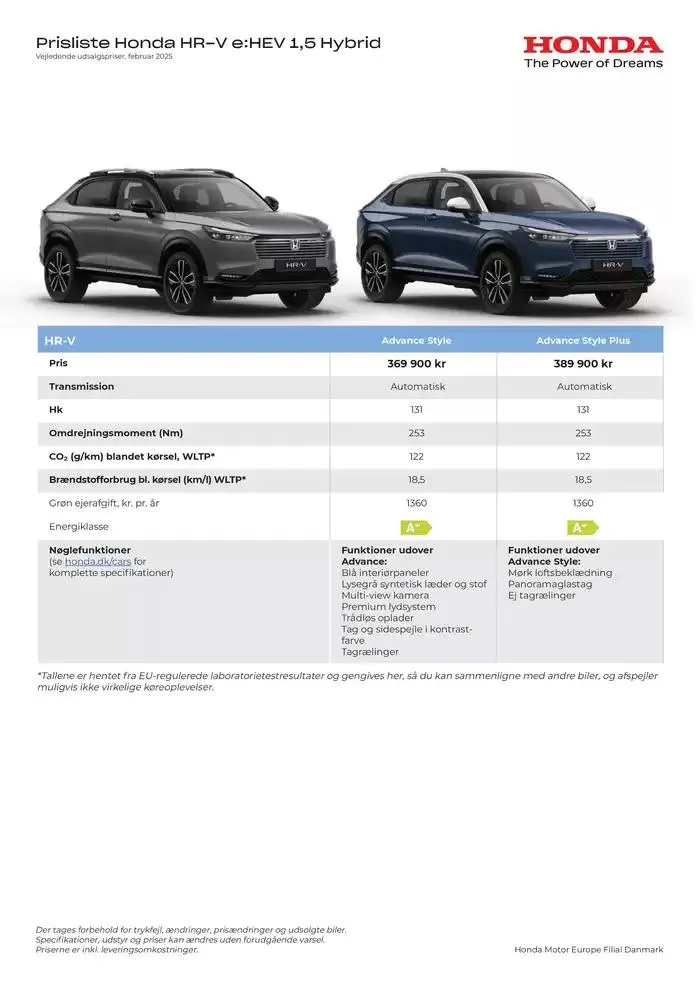 Honda HR-V Hybrid prisliste Gyldig indtil 4. februar - 4. februar 2026 - tilbudsavis side 2