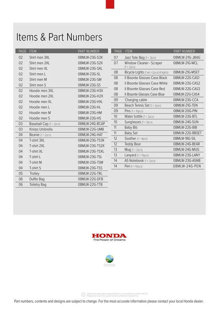 Honda 2024 Merchandise brochure Gyldig indtil 12. september - 12. september 2025 - tilbudsavis side 9