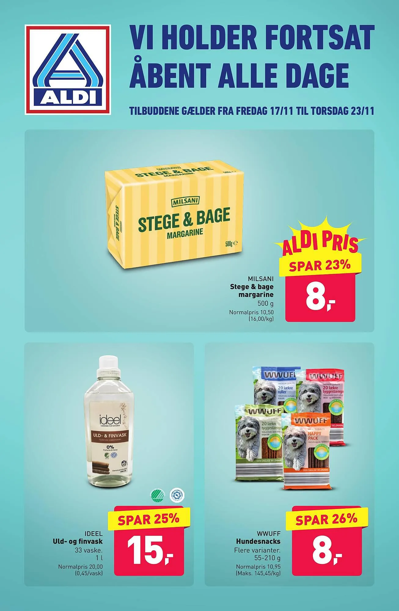 ALDI tilbudsavis Gyldig indtil 17. november - 23. november 2023 - tilbudsavis side 1