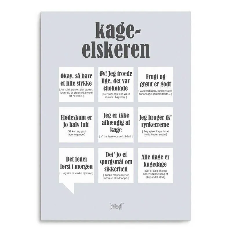 Dialægt plakat kageelskeren 50x70 cm