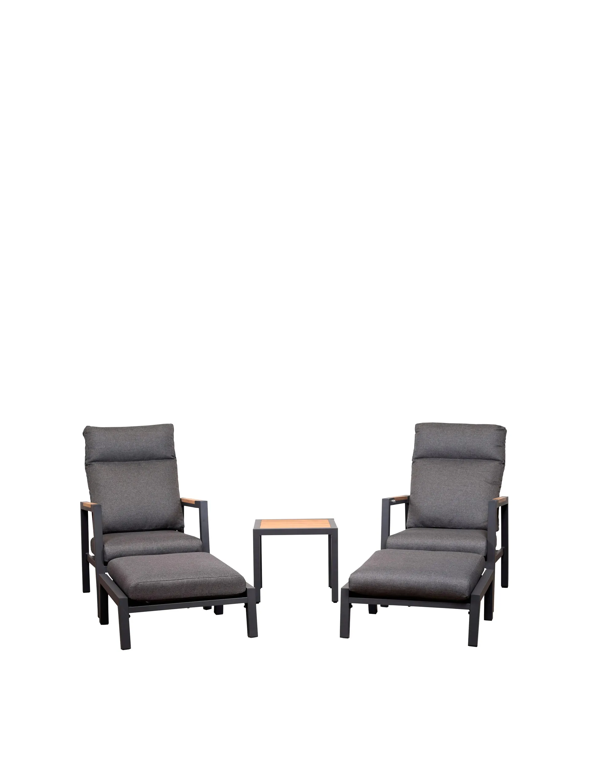 Capri recliner sæt m/høj ryg, sort