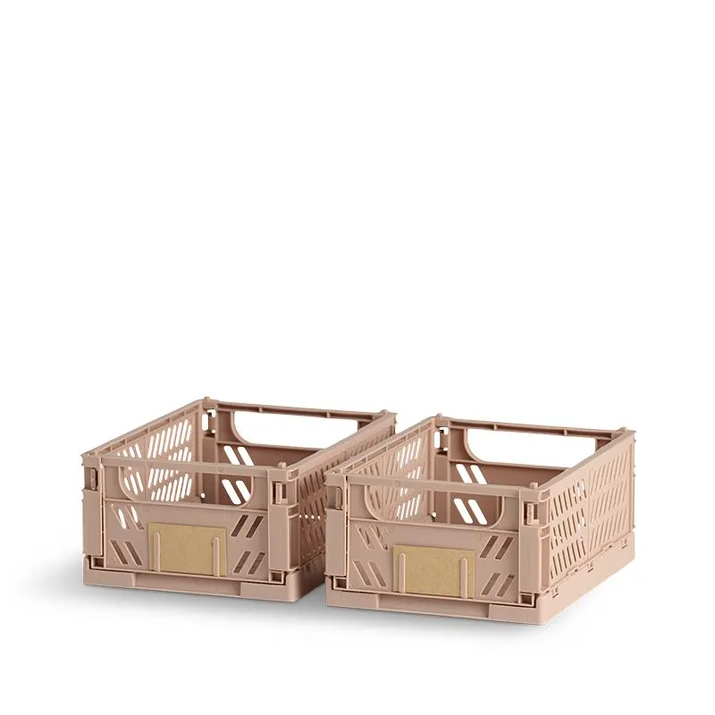 Stabelbar foldekasse sand 2 stk. 17 x 12.5 x 7 cm