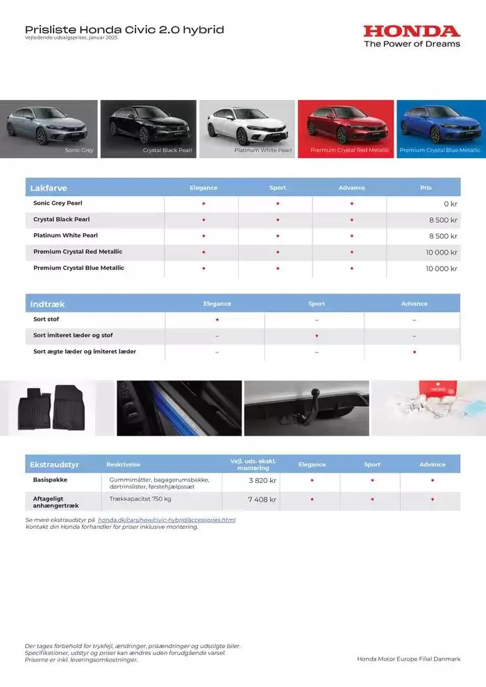 Honda Civic prisliste Gyldig indtil 1. januar - 1. januar 2026 - tilbudsavis side 2