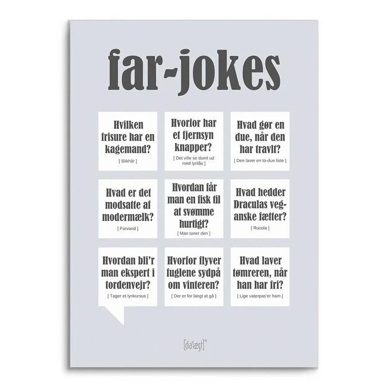 Dialægt plakat far-jokes 50x70 cm