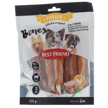 Best Friend Bones 3in1 Kebab 12 cm 10 stk. 225 g.