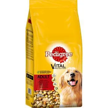 Pedigree Adult med oksekød og grøntsager 15 kg