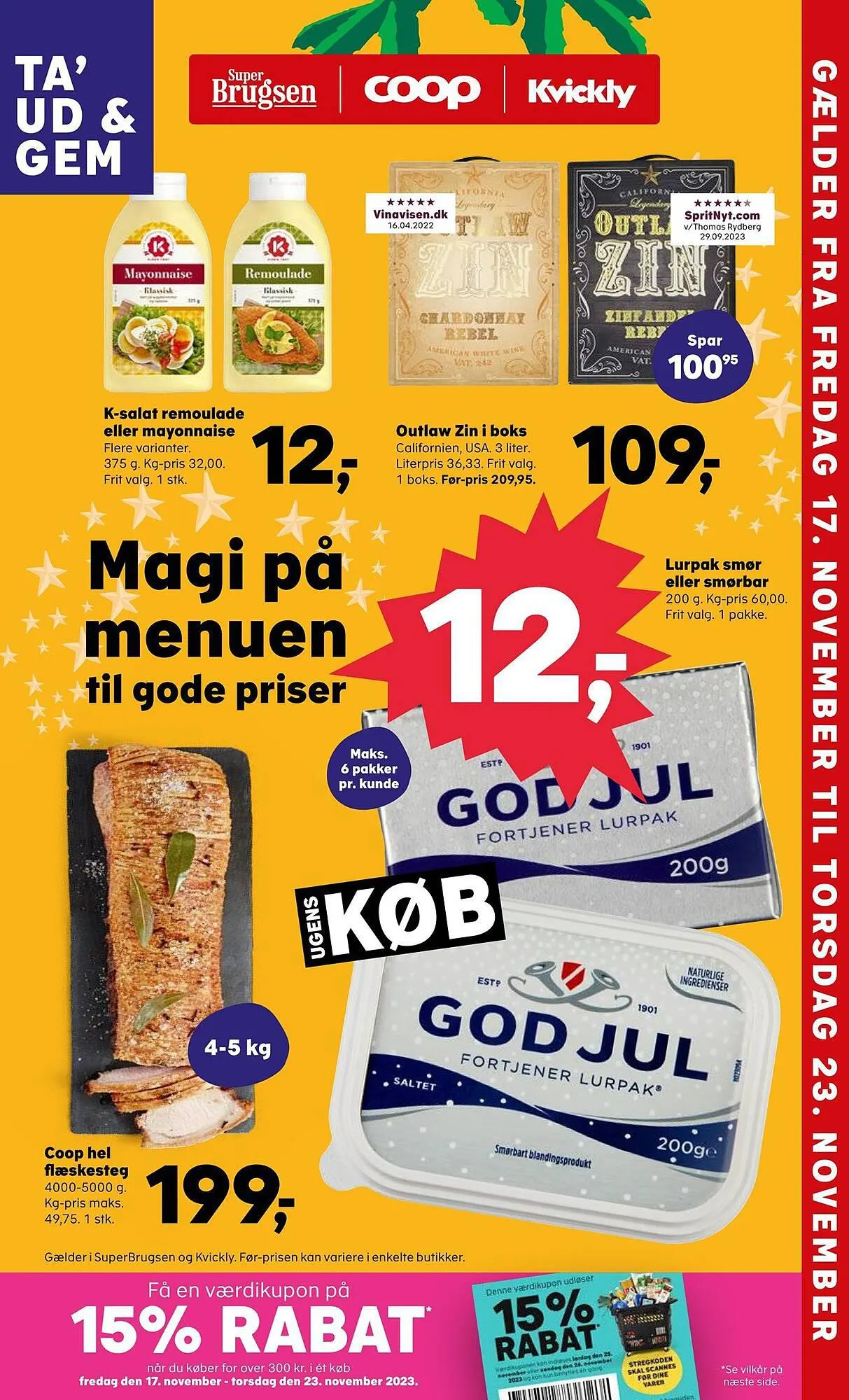 SuperBrugsen tilbudsavis Gyldig indtil 16. november - 23. november 2023 - tilbudsavis side 1