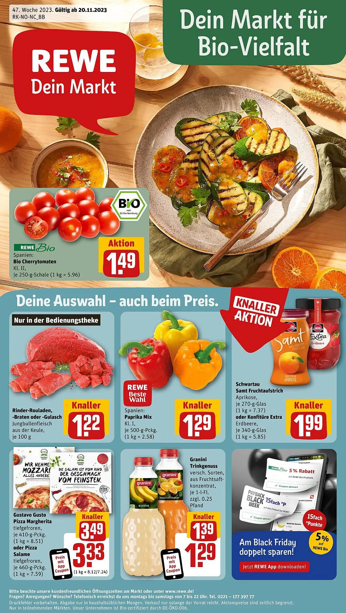 REWE tilbudsavis Gyldig indtil 20. november - 25. november 2023 - tilbudsavis side 1