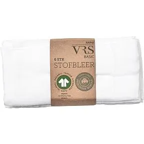 VRS baby 6-pak stofbleer - hvid