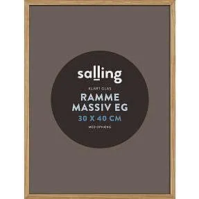 Ramme i massiv eg m/glas - 30x40 cm