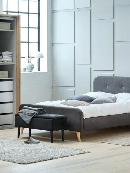 Bænk BADSTED m/opbevaringsplads sort velour