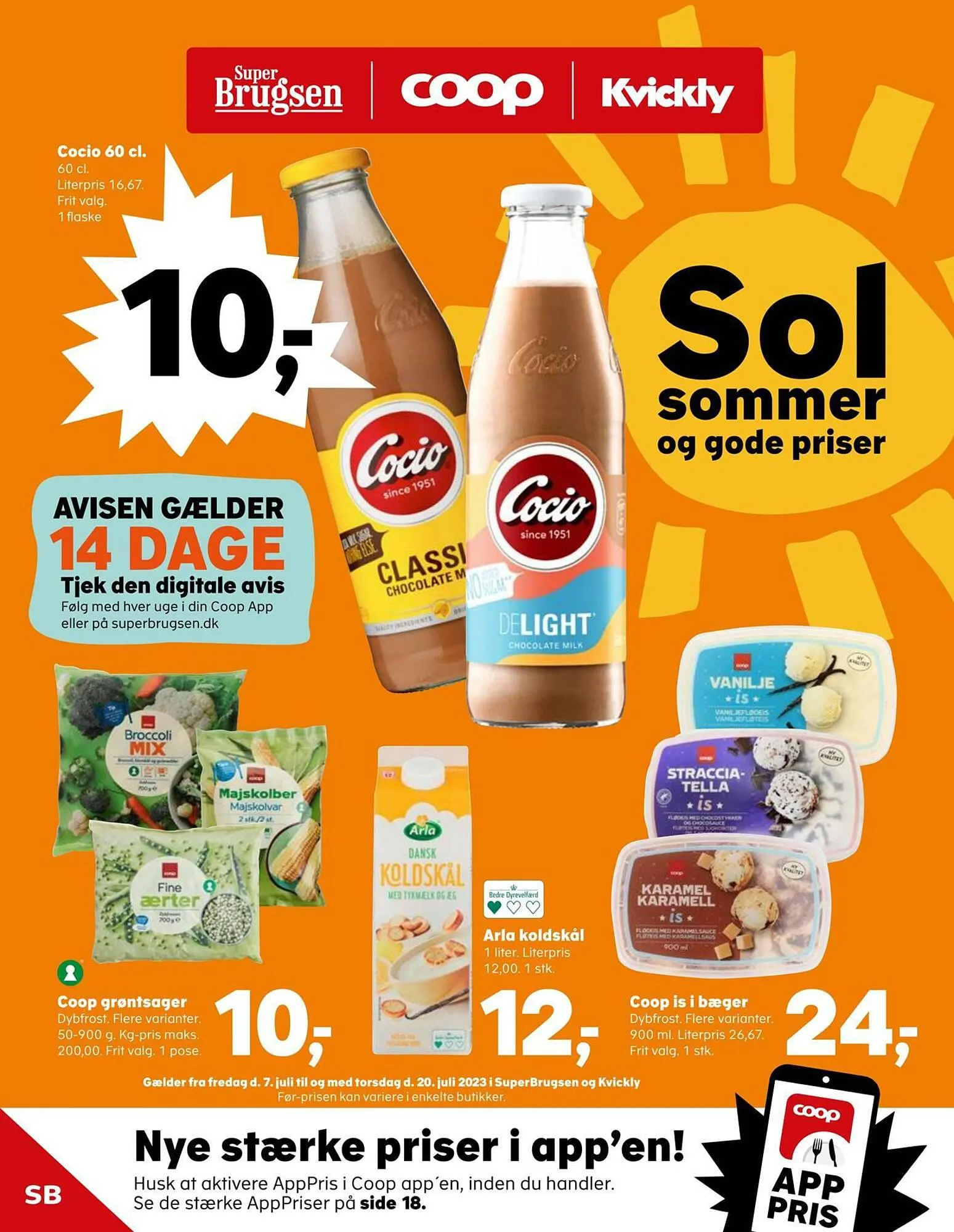 SuperBrugsen tilbudsavis Gyldig indtil 6. juli - 20. juli 2023 - tilbudsavis side 1