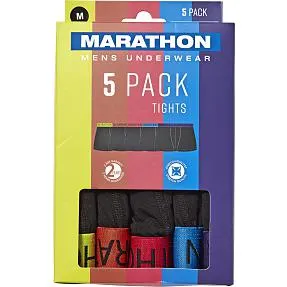 Herre 5-pak tights str. 2XL - sort