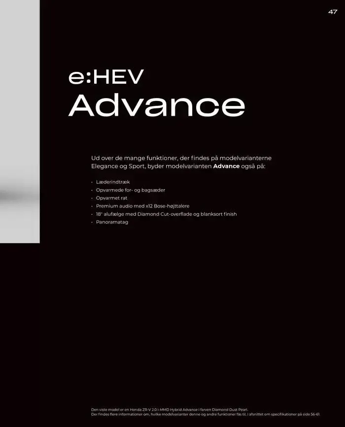 Honda ZR-V Brochure Gyldig indtil 22. februar - 22. februar 2026 - tilbudsavis side 47