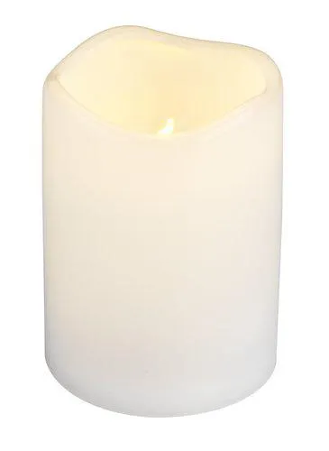 LED bloklys SOREN Ø8xH13cm hvid