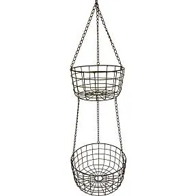 Lecce stålhængekurv med 2 kurve - grå