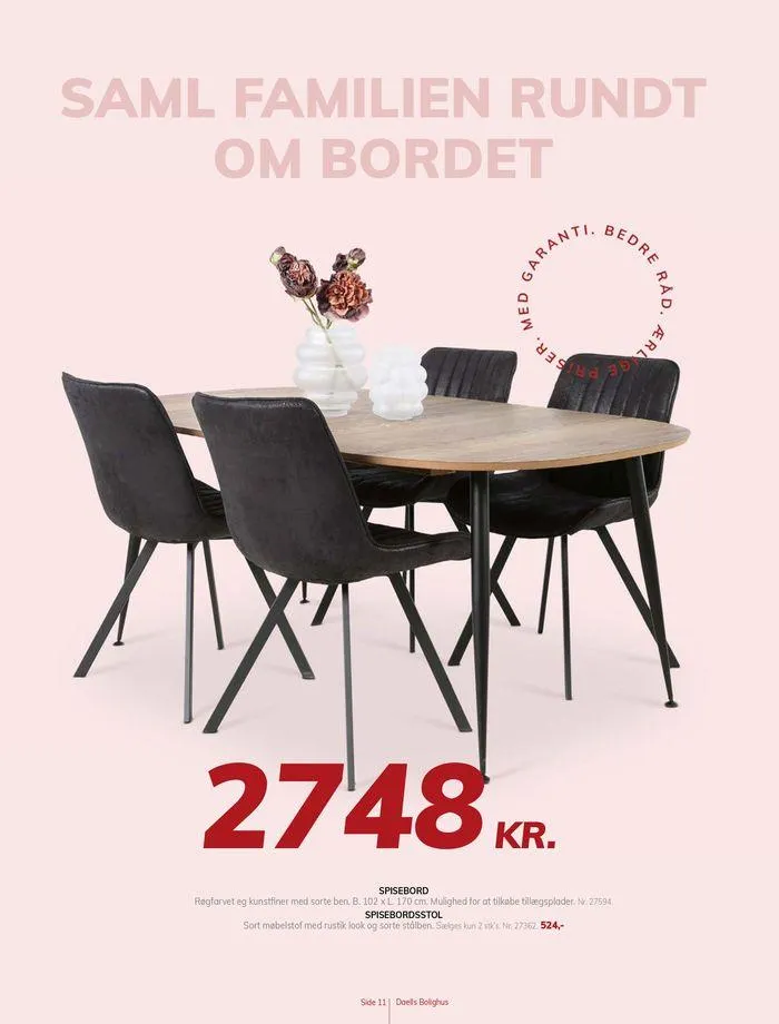Daells Bolighus Inspiration til spisestuen Gyldig indtil 19. juli - 2. august 2024 - tilbudsavis side 11
