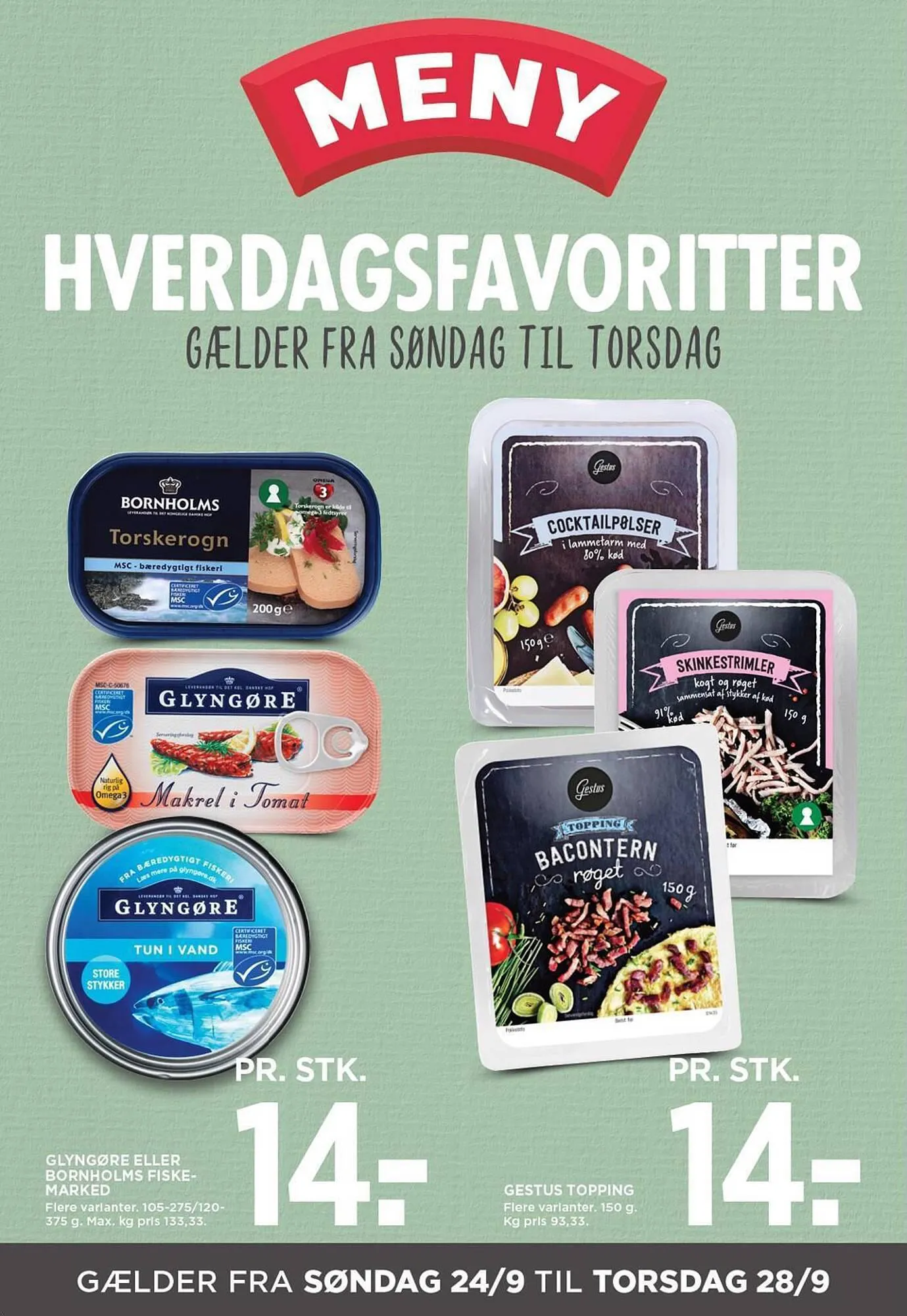 MENY tilbudsavis Gyldig indtil 24. september - 28. september 2023 - tilbudsavis side 1