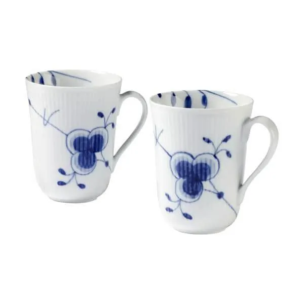 Royal Copenhagen Blå Mega Riflet Krus - 2 stk.