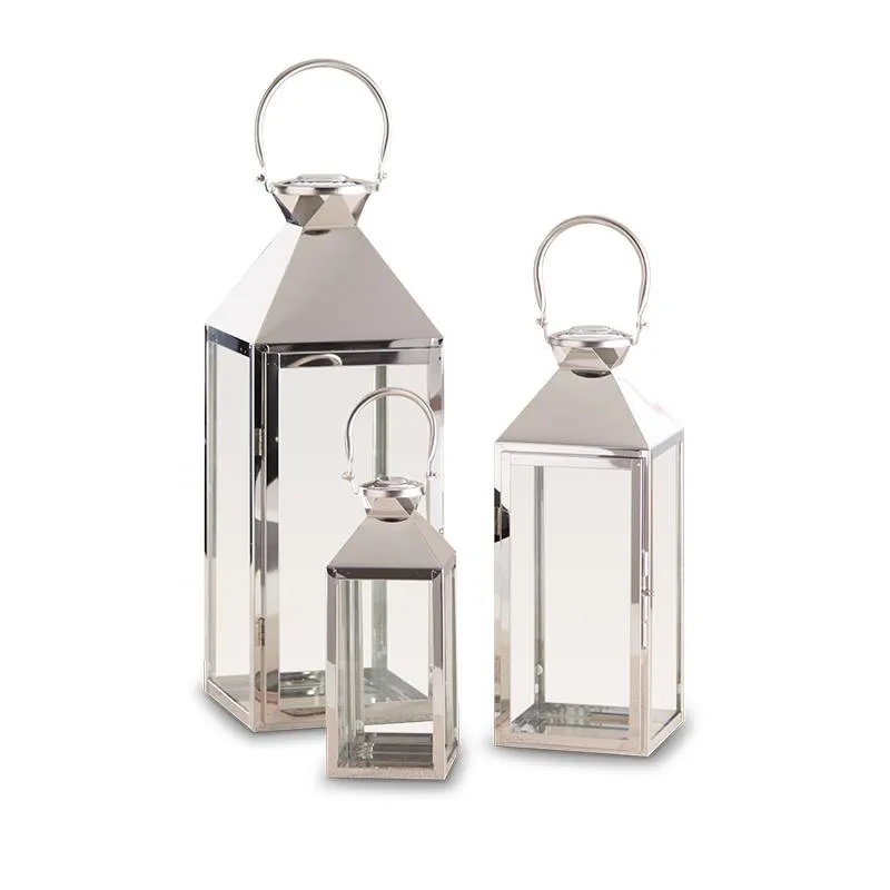 Lanterne Sæt Rustfrit Stål 3 stk.