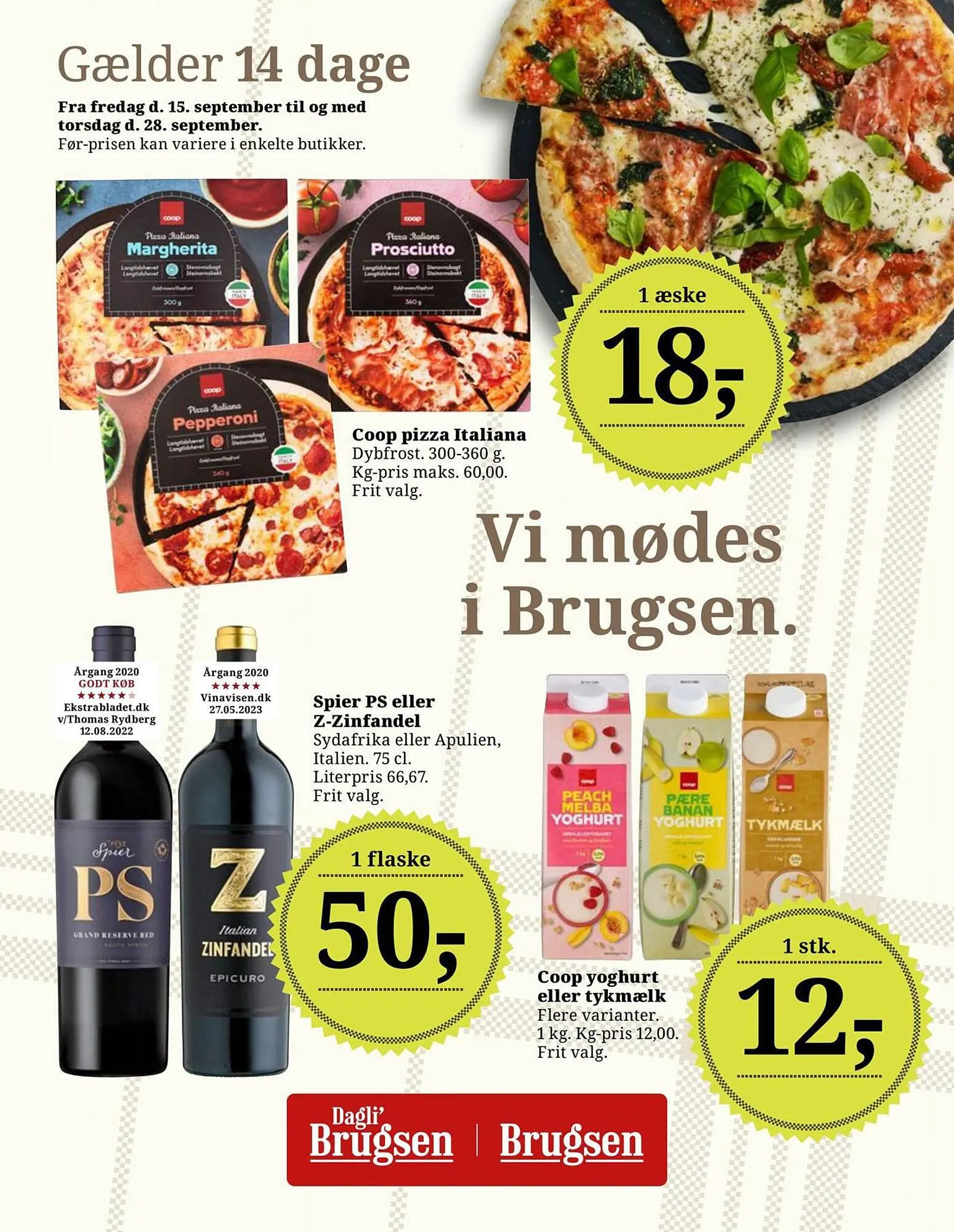 Dagli'Brugsen tilbudsavis Gyldig indtil 14. september - 28. september 2023 - tilbudsavis side 1