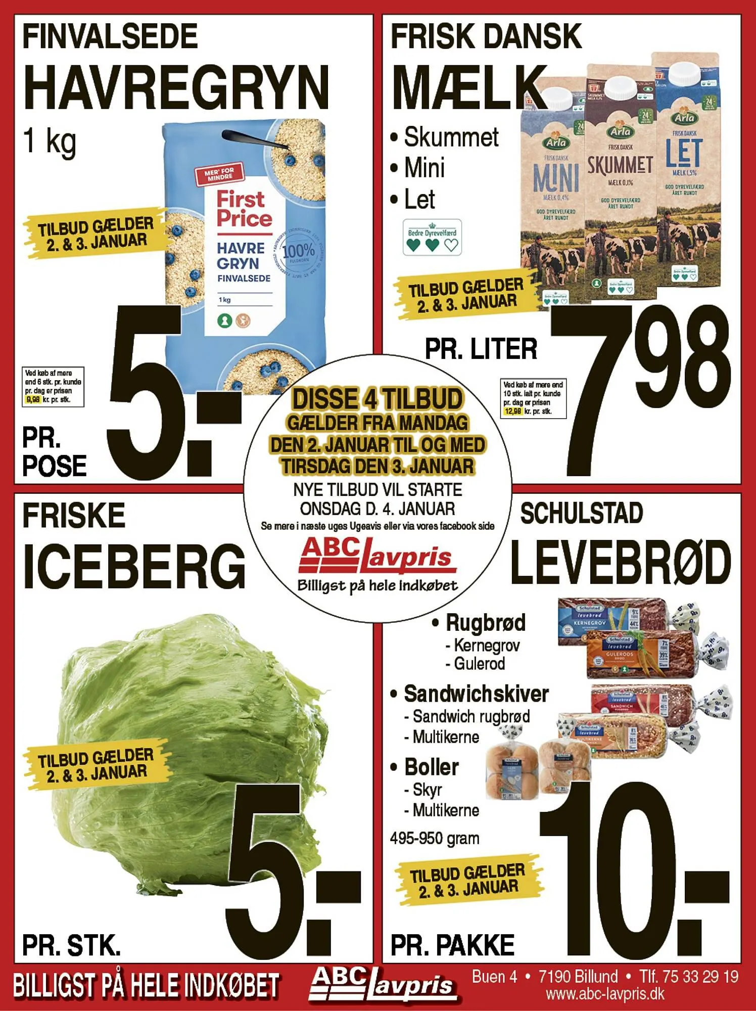 ABC Lavpris tilbudsavis Gyldig indtil 2. januar - 3. januar 2024 - tilbudsavis side 1