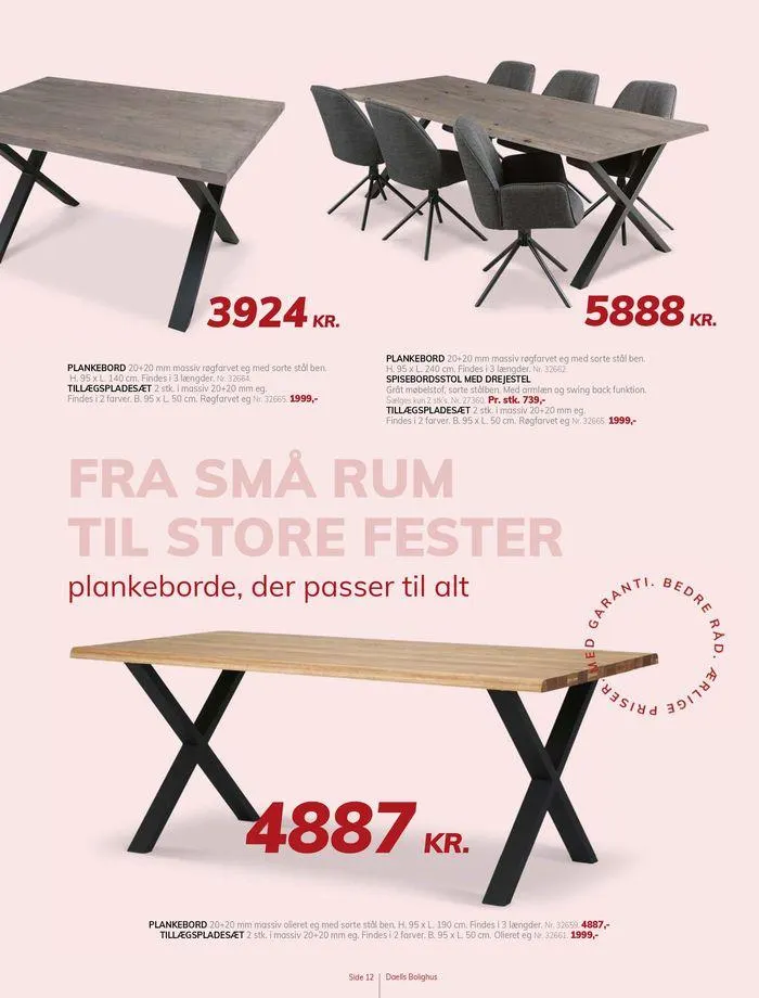 Daells Bolighus Inspiration til spisestuen Gyldig indtil 19. juli - 2. august 2024 - tilbudsavis side 12