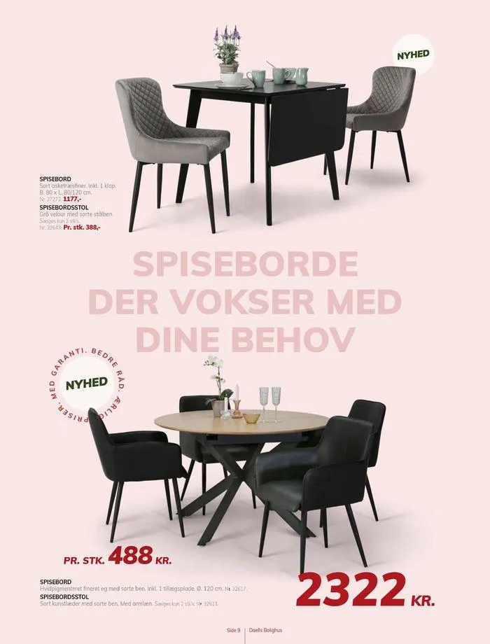 Daells Bolighus Inspiration til spisestuen Gyldig indtil 19. juli - 2. august 2024 - tilbudsavis side 9