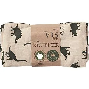 VRS baby 5-pak stofbleer - printet/grøn
